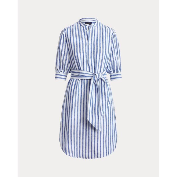 Polo Ralph Lauren Dresses & Skirts - NWT Polo Ralph Lauren Blue White Striped Belted Linen Shirtdress Shirt Dress 8